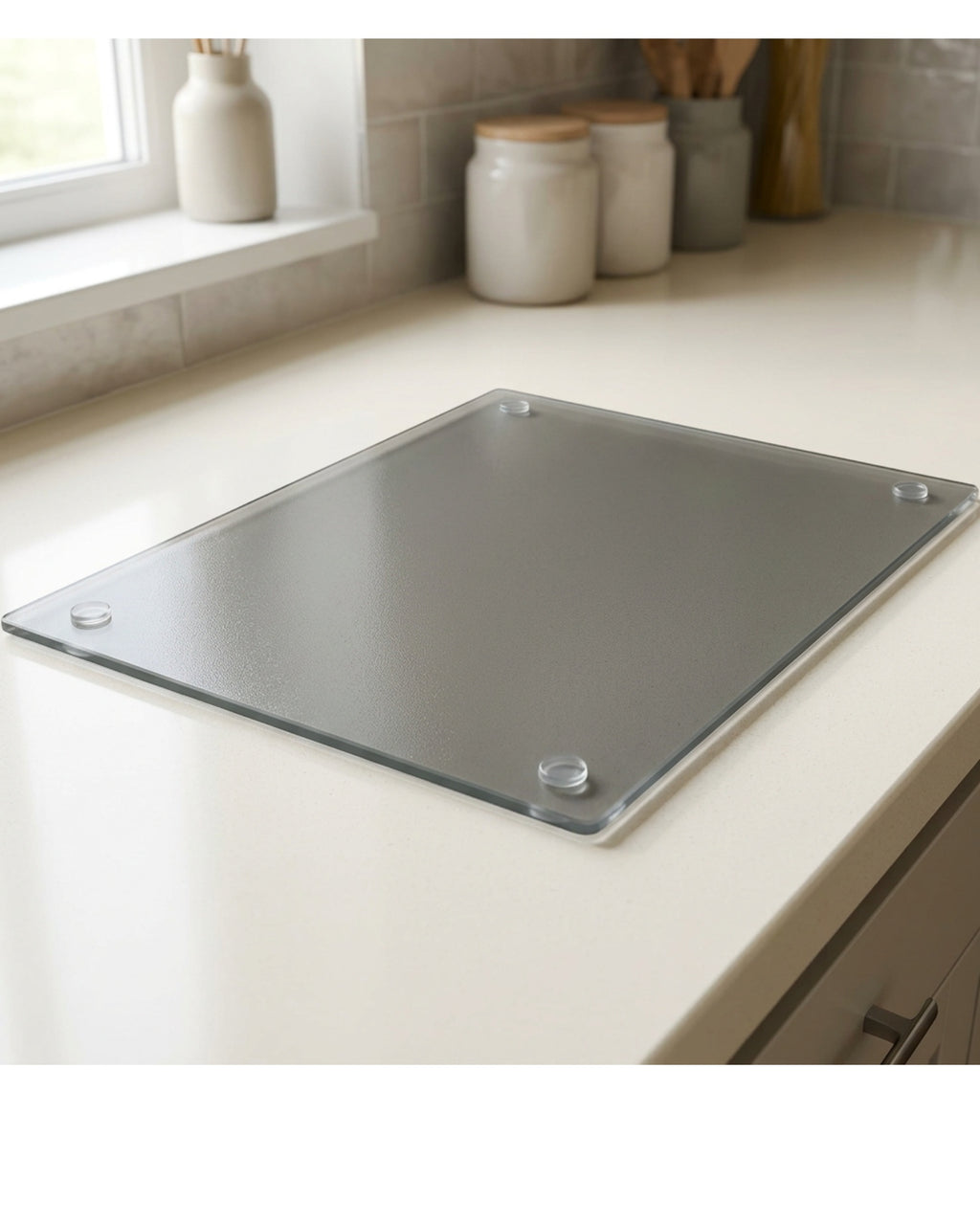 Nvst Frosted Tempered Glass Cutting Board 40 x 30 cm Smoke - Lifestyle view