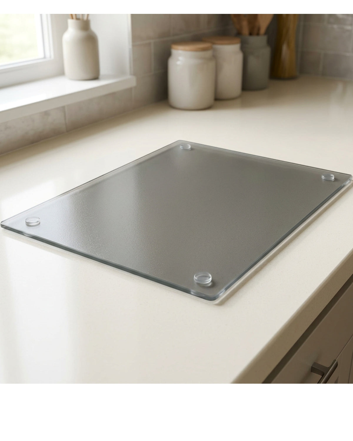 Nvst Frosted Tempered Glass Cutting Board 40 x 30 cm Smoke - Lifestyle view